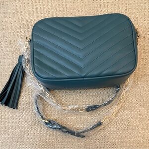 NWT Turquoise Chevron Crossbody Bag